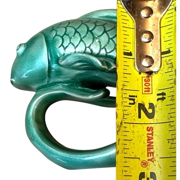 Set Of 4 Pottery Barn Green Ceramic Fish-Shaped Napkin Rings - Picture 8 of 8